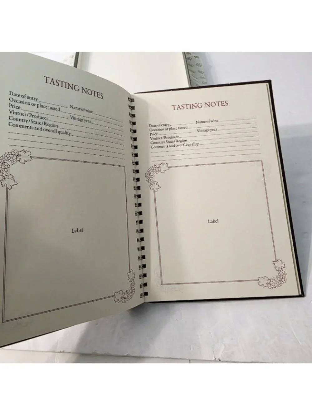 Letts of London Wine Cellar and Label Record Keeper Log Memory Book Leather